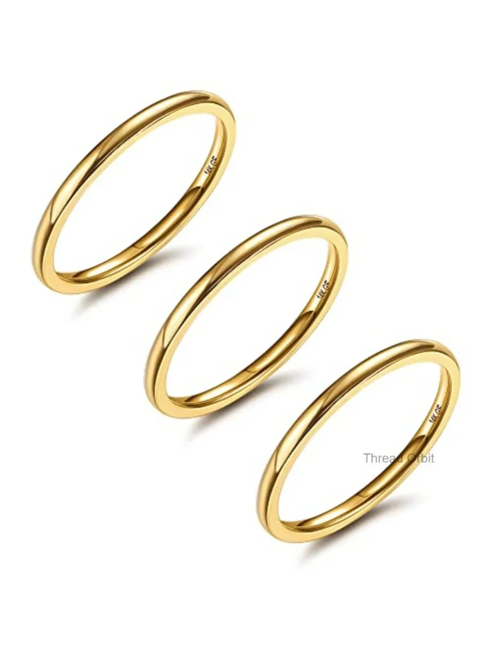 1.5mm 14K Gold Filled Stacking Rings for Women - Stainless Steel Thin Knuckle